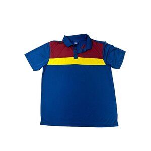 Mens FC Barcelona Official Licensed Color Block Short Sleeve Polo Shirt Size M